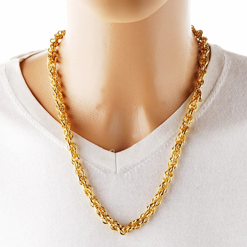 Men's Twist Chain Dragon Head Necklace — Gold-Tone