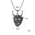 Two-Tone Horn Mask Pendant Necklace Statement