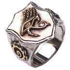 BOCAI New Eye of Horus 100% True S925 Silver Ring Vintage Original Index Finger Ring Adjustable Personality Fashion Jewelry