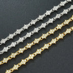 Round Stone Star CZ Bracelet — Stainless Steel