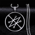 Azazel Sigil Silver Pendant Necklace — Stainless Steel