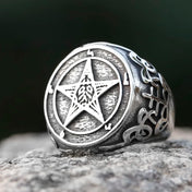 Pentagram Star Ring — Stainless Steel Vintage