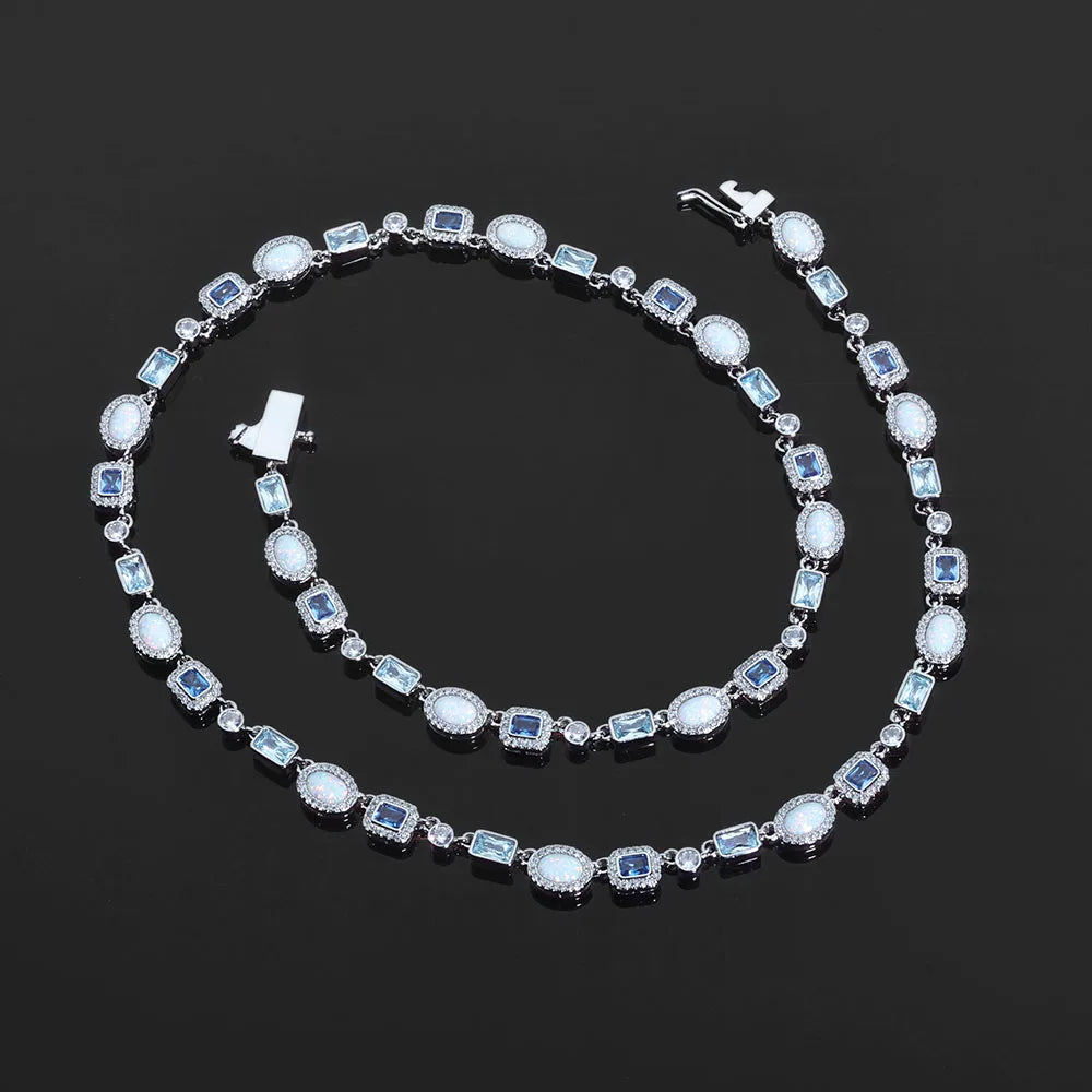 Gold Iced Out Chain Necklace Gemstone CZ 6MM