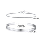 Men's 2pcs Set Simple Fashion Cuban Snake Link Chain Bracelet Stainless Steel Open Cuff Bangle Punk Hip Hop Jewelry Set
