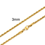 Twisted Rope Chain Necklace 5mm — Stainless