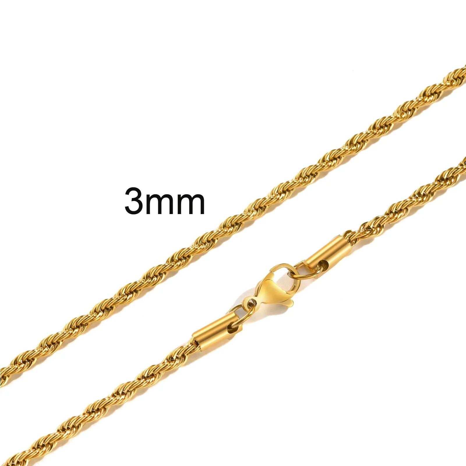 Twisted Rope Chain Necklace 5mm — Stainless