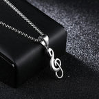 Gold Music Notation Box Chain Pendant Necklace