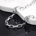 Men Thick Rectangle Paperclip Link Choker Necklace 316L Stainless Steel No Pendant Minimalist Hop Street Layer Neck Jewelry