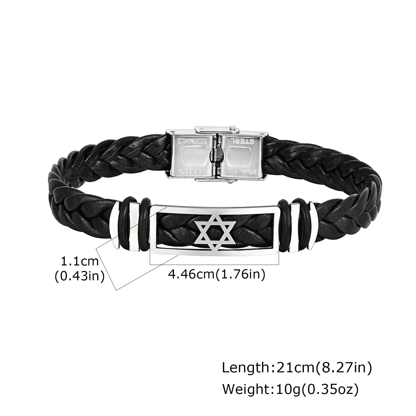Star of David Watch Strap Bracelet — Stainless Steel