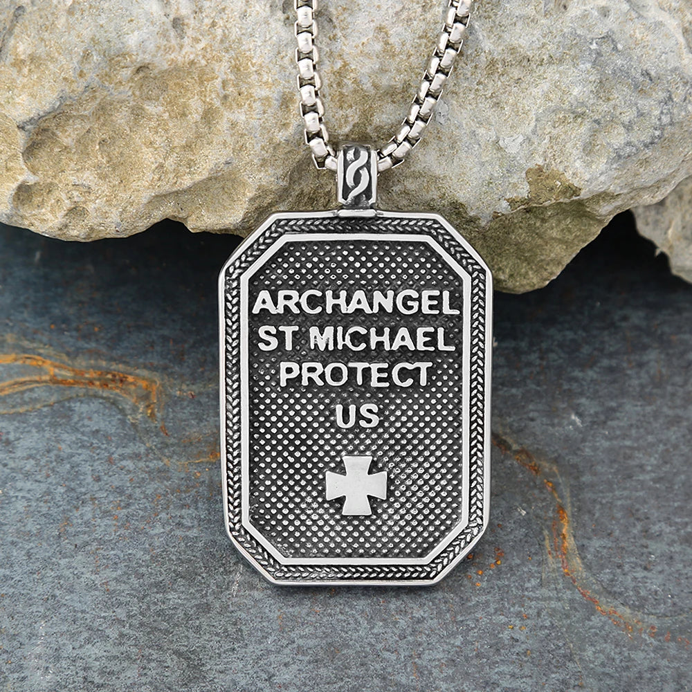 Archangel Protection Pendant — Stainless