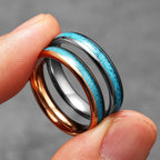 Turquoise Tungsten Ring — Stainless Steel