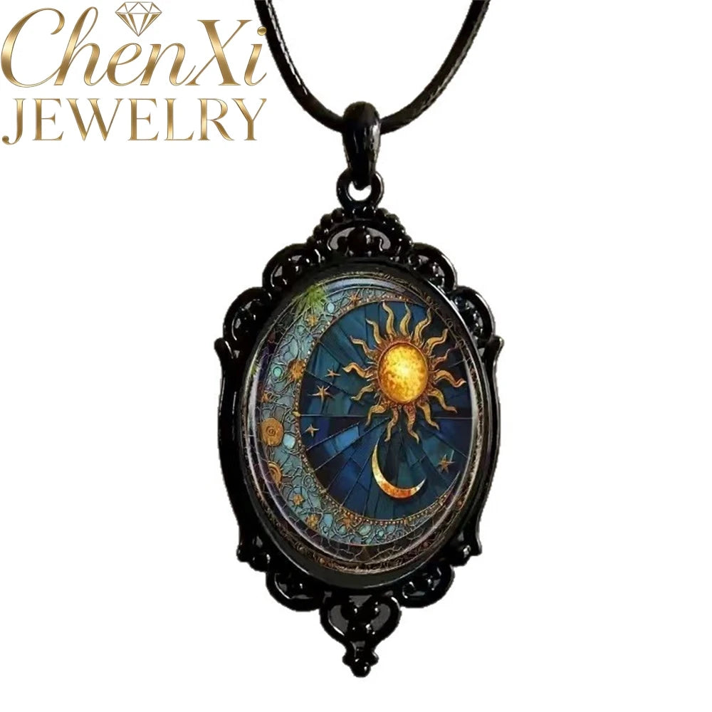 Gothic Crow Cross Pendant Necklace