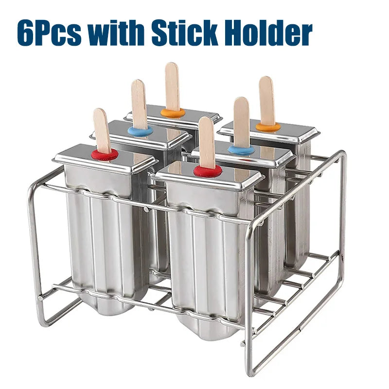 Stainless Steel Popsicle Mold Rack Ice Lolly Mold Frozen Lolly Popsicle Maker Homemade Ice Cream Mold with Popsicle