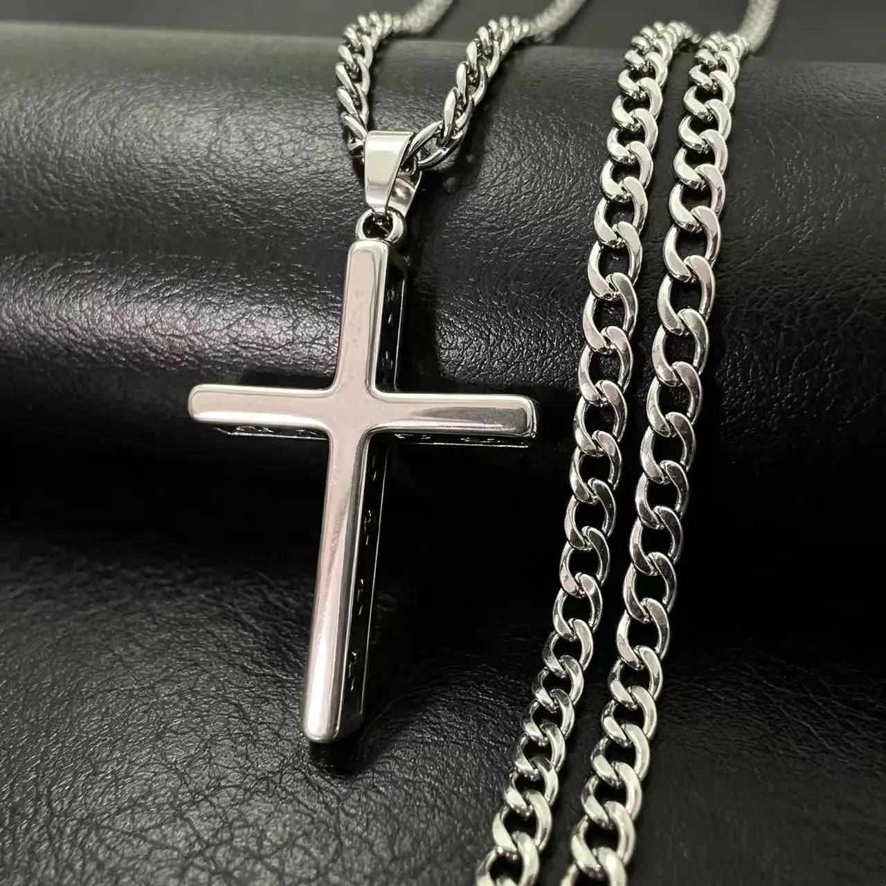 Seal Cross Stainless Steel Pendant Necklace