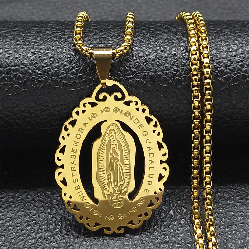 Archangel St.Michael Protect Me Necklace Stainless Steel Saint Shield Protection Male Necklace Jewelry corrente