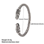 My Shape Viking Animal Cuff Bangles for Men Punk Wolf Lion Leopard Skeleton Stainless Steel Bracelet Nordic Vintage
