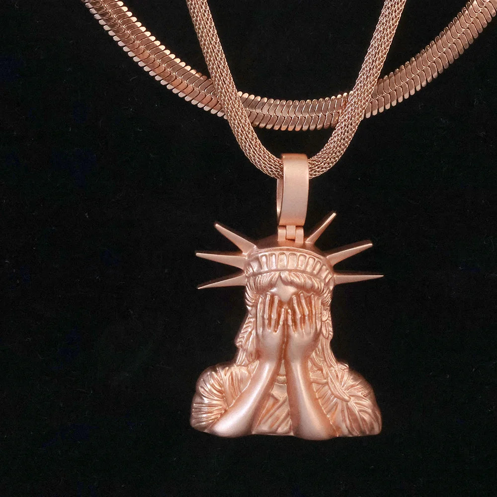 Rose Gold Statement Pendant Necklace 45MM