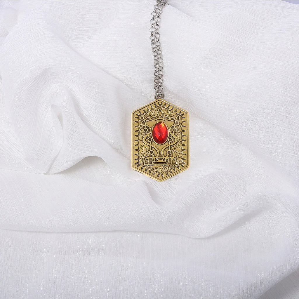 Ghost Child Heart of Damballa Vintage Ruby Necklace Ghost Child Movie Peripheral Vintage Totem Tag
