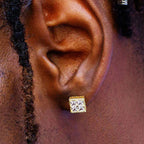 Gold Iced Out Stud Earring Statement Crystal