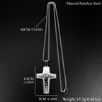 Christ Jesus Good Shepherd Cross Pendant Necklace for Women Men Stainless Steel Gold Color Holy Spirit Dove Chain Faith