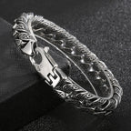 Polished Brushed Stainless Steel Cuban Chain Bracelet for Men Black Gold Color Nickel-Free Jewelry18-24CM Length Gift