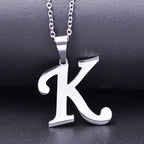 26 Letters Necklace Stainless Steel Initial Necklaces For Women Men Pendant Big Alphabet Chain On The Neck Choker