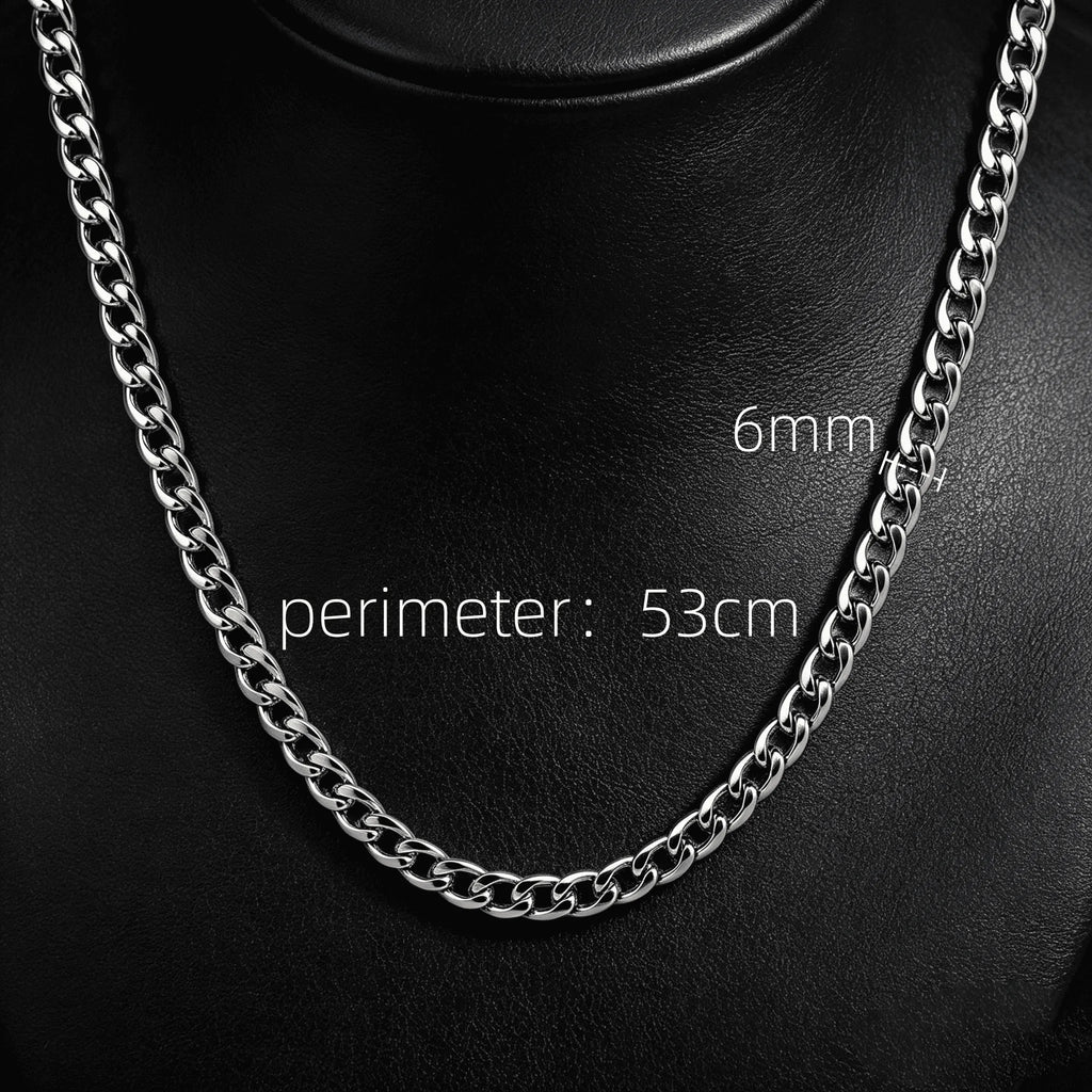 Width 6/8mm 316L Stainless Steel Men's Goth Y2K Cuban Style Fashion Bracelet America N Retro Steampunk Accessories