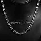 Width 6/8mm 316L Stainless Steel Men's Goth Y2K Cuban Style Fashion Bracelet America N Retro Steampunk Accessories