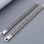 Retro Casting Stainless Steel Man Bracelet Matte Old Silver Color 12MM Curb Link Chain Men's Bracelets Bangles Wrist