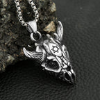 Flying Dragon Skull Six Pointed Star Necklace — Stainless Steel