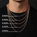Two-Tone 925 Silver Rope Chain Necklace 3/5MM PVD