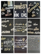 Iced Out Letter Pendant Necklace Stainless Steel