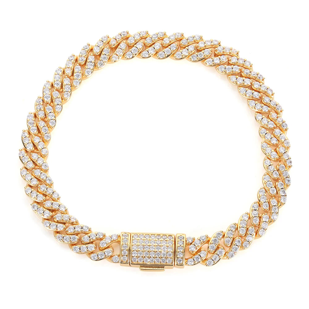 Iced Out Cuban Chain Necklace Stainless Steel 8MM