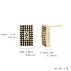‌ Brass Earrings with Zirconia Stones Square Minimalist Stud Earrings for Women Hot Sale Fashion Jewelry Gift