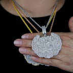 New Iced Out Bling CZ Letter Road Runna Pendant Necklace Cubic Zirconia Two Tone Color Badge Charm Men Fashion Hip Hop