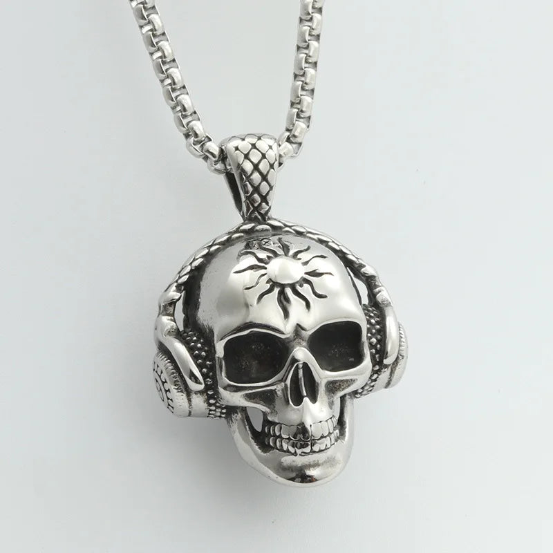 Punk Hip Hop Cassette Necklace Vintage Stainless Steel Men Necklace Chain Fashion Nightclub Rock Jewelry Gift