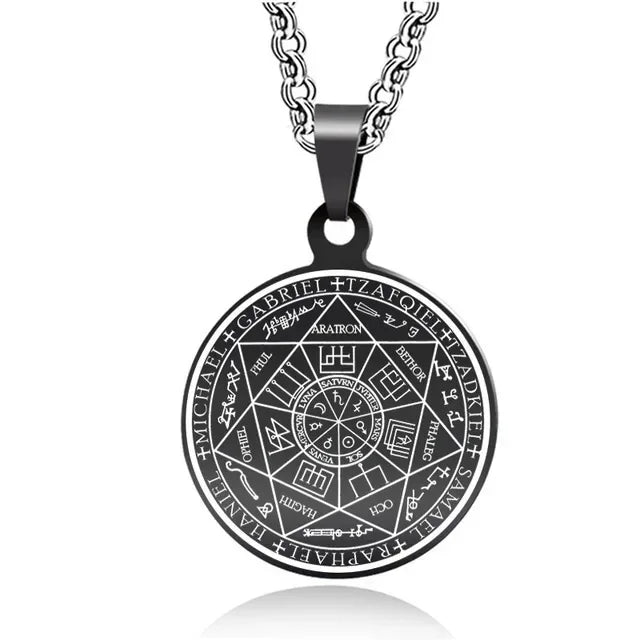 Exquisite and Creative Hip Hop Pentagram Pendant Necklace for Men Simple Punk Texture Necklace Jewelry Sweater Chain