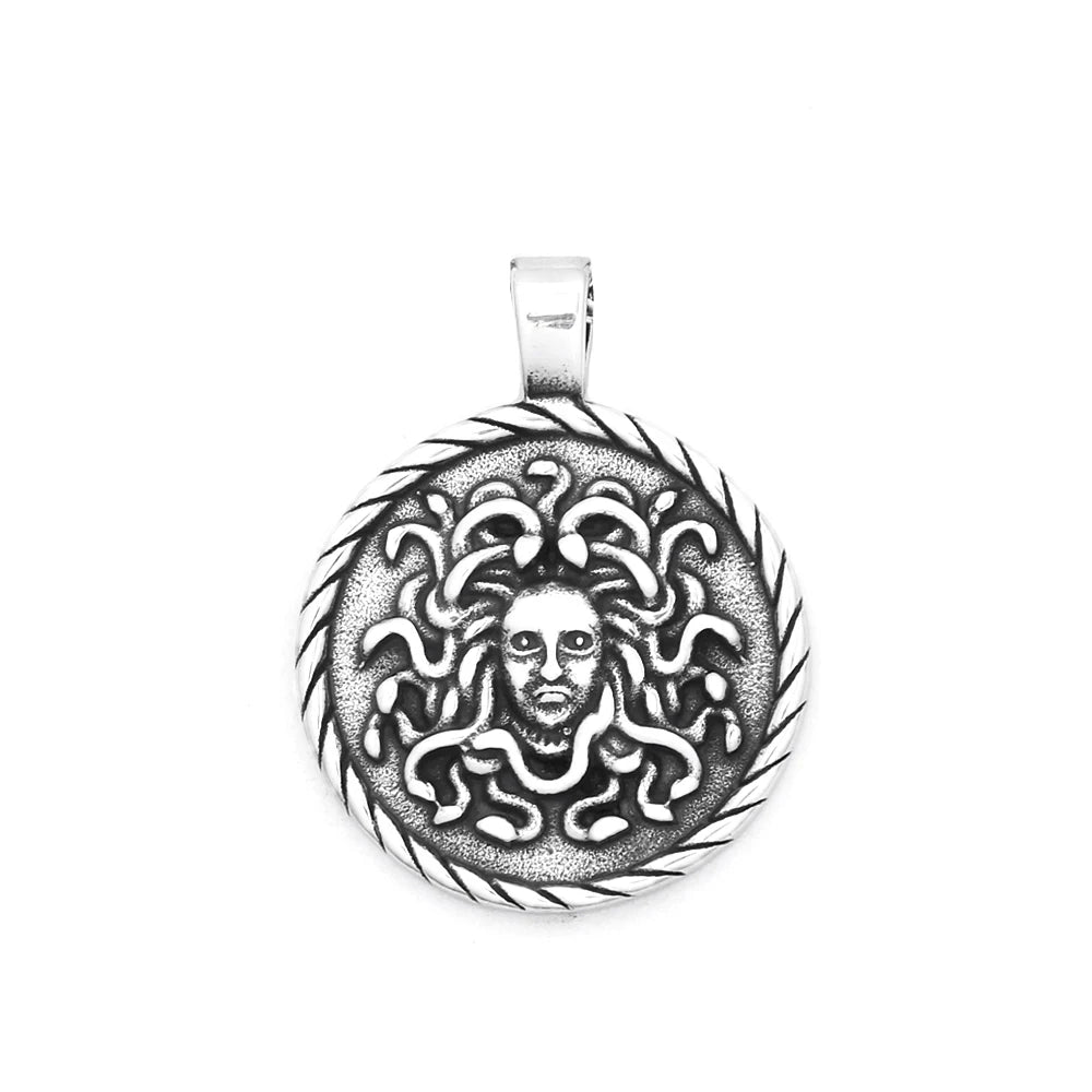 Classic Medusa Snake Pendant — Stainless Steel