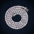 Tennis Chain Necklace Stainless Steel Moissanite