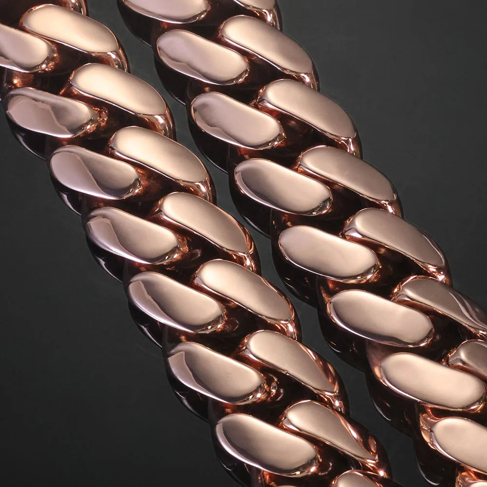 Rose Gold Cuban Chain Necklace 30/40MM Heavy