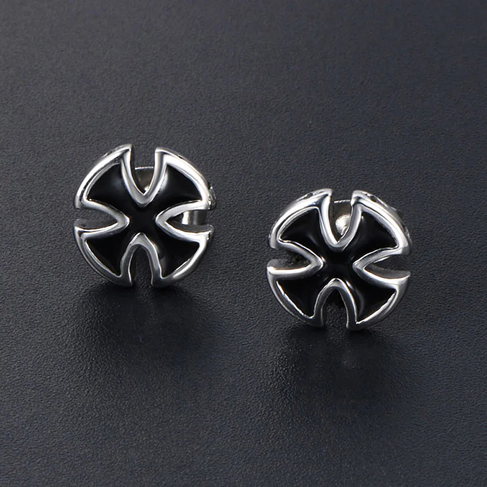 Cross Steel Earrings Vintage German World War