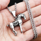 Horse Pendant Necklace — Stainless Steel