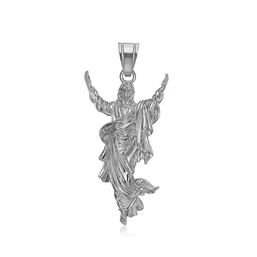 New Punk 316L Stainless Steel Jesus Pendant Necklaces For Men Women Sliver/Gold Color Hip Hop Religious Jewelry Gifts Wholesale