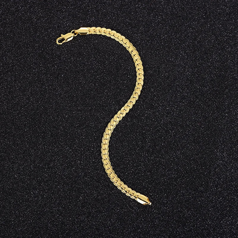 Luxury 5MM Sideback Bracelet Men's and Women's Snake Bone Bracelet