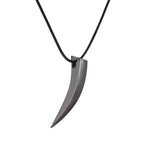 Punk Hip Hop Stainless Steel Crescent Tooth Spike Pendant Necklace Men Women Fashion Wolf Tooth Chain Necklace Jewelry