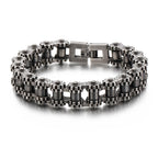 Retro Heavy Brush Stainless Steel Motorcycle Chain Bracelet 11/13MM Wide Mens Women Bike Biker Bracelets Hip-Hop Jewelry 19-23cm