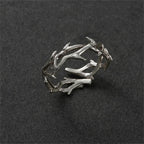 Personality Hollow Branches Ring Adjustable Men Index Finger Accessories Trendy 925 Sterling Silver Ring Male Jewelry