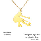Ice Skater Charm Necklace — Stainless Steel