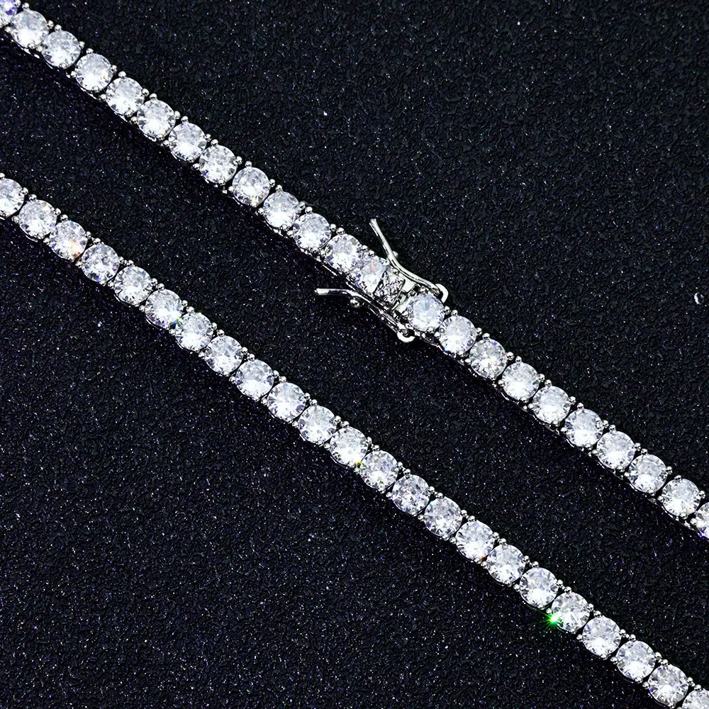 NUOYA Hip Hop Tennis Bracelet Iced Out AAAAA CZ Diamond Star Chain Bling White Gold Plated Jewelry luxury Gift Women Men