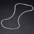 NeeTim 2.5mm Full Moissanite Tennis Necklace 925 Sterling Silver with Gold Plated Necklaces Neck Chain Fine Jewelry for
